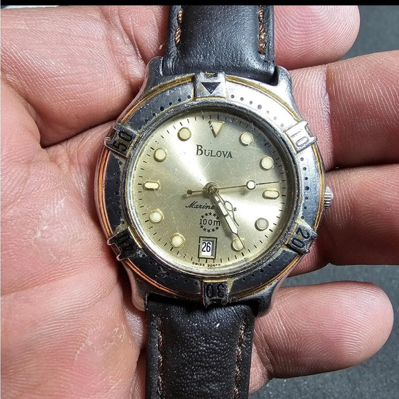 Bulova marine star Mens Quartz Date Just Dial Watch Working T6 WR 100 Meters - Picture 1 of 9